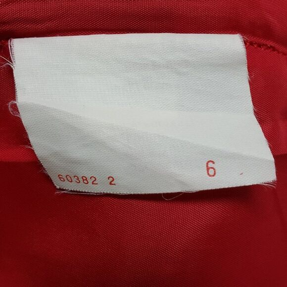 Misty Lane Dress Sz 6 Red Plaid Embroidered Crest Short Slv Midi Vintage Preppy - Picture 11 of 11